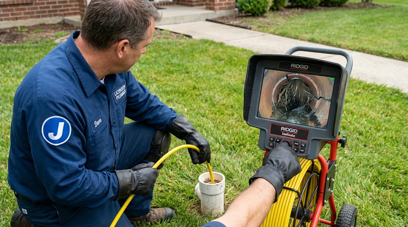 Sewer camera inspection being performed by Johns Plumbing LLC in Metuchen